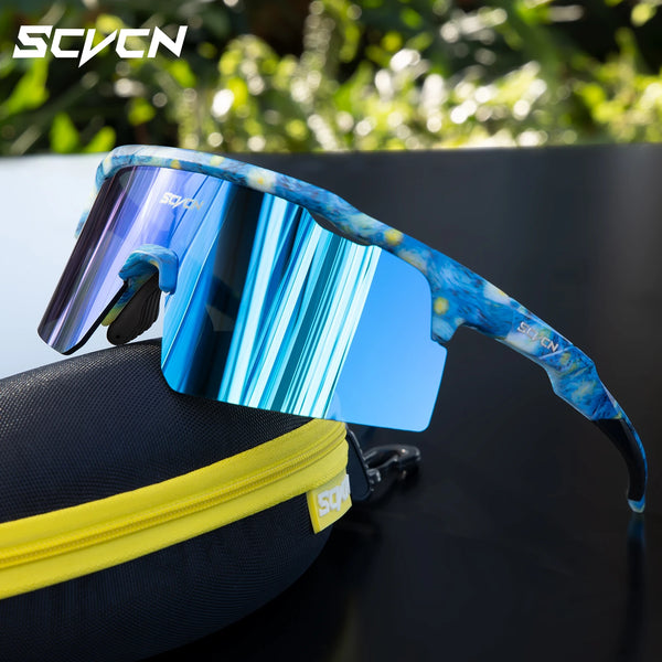 SCVCN New Cycling Sunglasses Men MTB Bicycle Glasses UV400 Photochromic Lens Woman Bike Cycle Eyewear Polarized Running Goggles